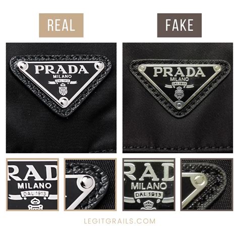 how to tell a real prada from a fake|authentic prada logo.